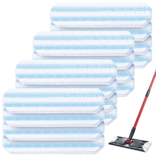 AIR U+ 16 Pack Mop Replacement Pads for O Cedar H2prO Flat Mop System Machine Washable Reusable Microfiber Mop Heads Replacements for O-Cedar H2Pro Refills Clean for All Floors Types - color: Blue, size: 16 Pack