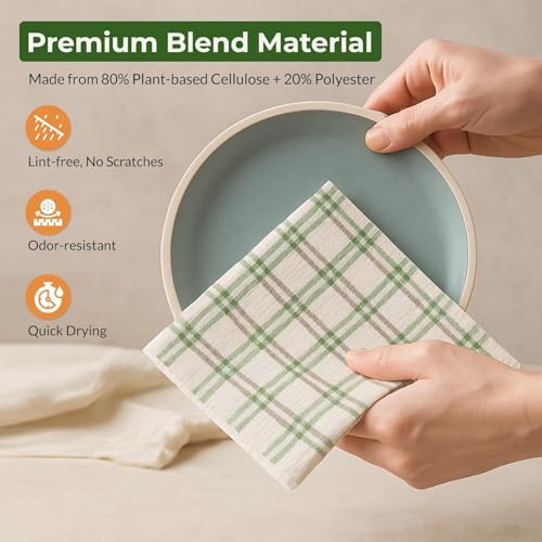Swedish Dishcloths, 8-Pack Plant-Based Cellulose, 6.7x7.5 Inch, Super Absorbent, Rust, Green, Burgundy, Machine Washable - color: 8 Pk Rust, Green, Burgundy
