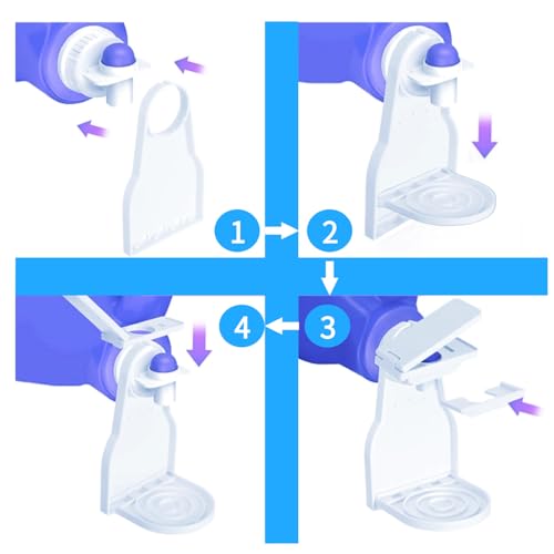 2 Pack Laundry Detergent Holder & Organizer with Plastic Drip Catcher - One-Hand Operation, Easy-Clean Tray, Sturdy ABS for 1.7'' Nozzles