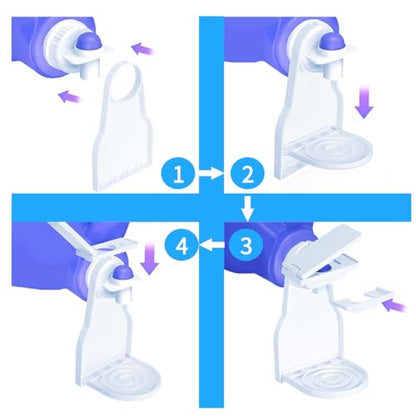 2 Pack Laundry Detergent Holder & Organizer with Plastic Drip Catcher - One-Hand Operation, Easy-Clean Tray, Sturdy ABS for 1.7'' Nozzles