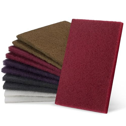 6” x 9” Scuff Pads,2 Each of Maroon,Grey,Gold,Purple and White,10PCS Scuff Pads for Paint Prep, Automotive Scouring Pads for Scuffing,Surface Adhesion Preparation,Cleaning - style: 150-1200grit-Mix-10PCS