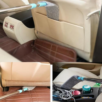 Dust Brush Under Appliance Microfiber Duster with Extension Pole | Extendable Long Handle Mop | Dust Remover Under Fridge Cleaning Tool | for Couch Bed Furniture Bottom Floor Crevice High Ceilings