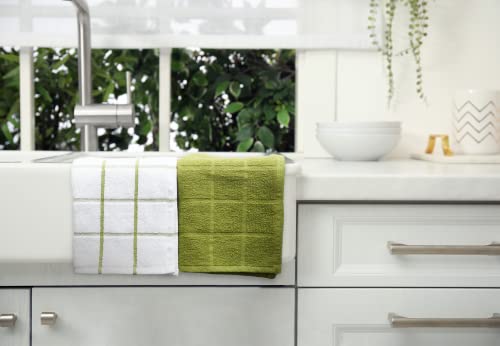 100% Cotton Terry Dish Cloth & Dish Towel, 6 Pack, Super Soft and Absorbent Kitchen Towels, Perfect for Kitchen Cleaning and Dish Washing (Green (DT and DC Combo)) - color: Green (Dt and DC Combo)