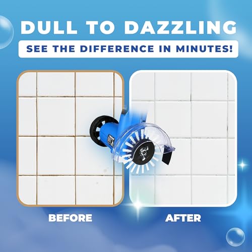 Grout Cleaner Bundle, Electric Stand Up Tile Grout Cleaner Machine with 20’ Cord, 3 Brush Wheels, 1 Cleaner, 1 Grout Hand Brush, 1 Microfiber Cloth - style: Large Bundle