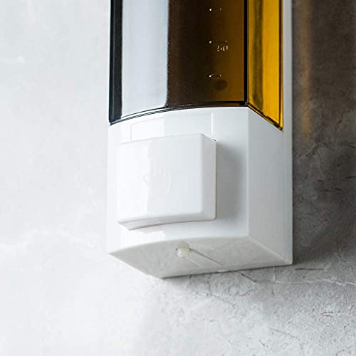 Soap Dispensers 250ml ABS Plastic Drill Free with Adhesive or Wall Mount with Screws Liquid Hand Shower Dispenser for Bathroom or Kitchen - size: 1-Chamber