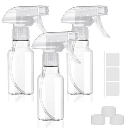 Spray Bottles 4oz/120ml Small Spray Bottle for Hair Plastic Mist/Stream Spraying Heavy Duty Empty Spray Bottles for Cleaning Solutions, Plants 3 Pack (Clear-3) - color: Clear-3
