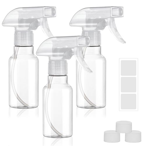 Spray Bottles 4oz/120ml Small Spray Bottle for Hair Plastic Mist/Stream Spraying Heavy Duty Empty Spray Bottles for Cleaning Solutions, Plants 3 Pack (Clear-3) - color: Clear-3
