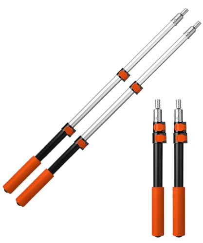 Bates- Extension Pole, 1.4 to 3 Ft, 2 Pack, Orange, Telescopic Pole for Painting and Cleaning - color: Black and Orange, size: 3 Ft, 2 Pack