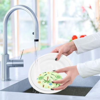 Tennis Rackets Palm Trees Pattern Dish Scrub Sponges Kitchen Non Scratch Reusable Compressed Cellulose Sponge Hanging for Household Cleaning Washing Dishes Pots and Pans 3 Pack - color: Pattern9