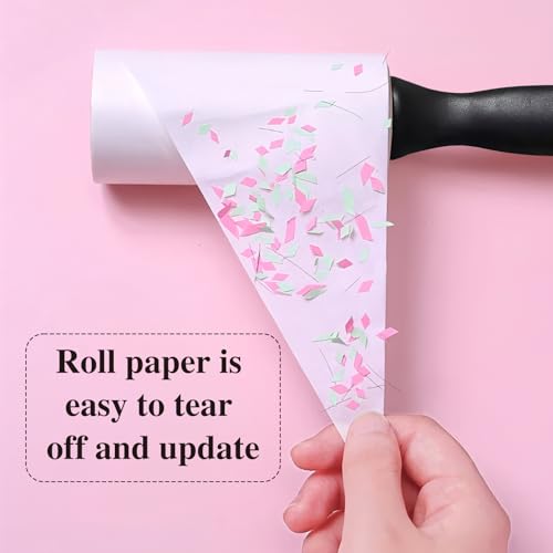 One Black Adhesive Bristle Roller Brush, Removable Paper, Used for Brushing Floors, Sweeping Dust, Removing Hair, Cleaning Rooms, with Four Brush Cartridges - color: Black