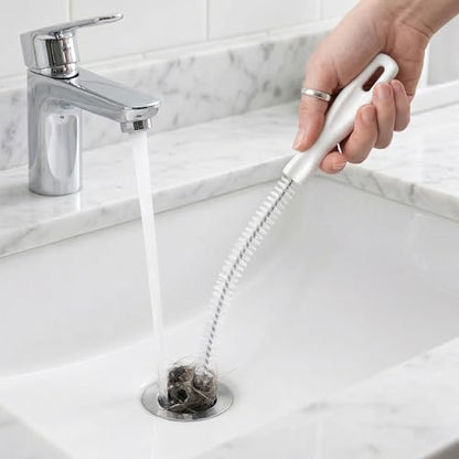 Kitchen Sink Cleaning Brush, Drain Clog Remover Brush, Flexible Long Pipe Hair Clogs Catcher Cleaner Tool for Kitchen, Bathroom - color: Wt