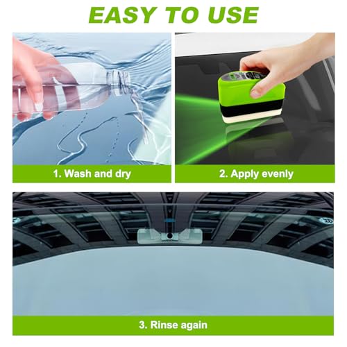 Oil-Free Car Glass Brushes, Upgrade 2.0 Clear Vision Glass Cleaner, Oil Film Cleaning Brush for Automotive Windows, Clearvision Cars Windshield Cleaner Tool, Universal Cleaning Wipe Board (2 SET)