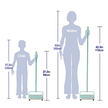 Eyliden Carpet Sweeper, Mini Size Lightweight Hand Push - No Noise, Non-Electric, Easy Manual Sweeping Only for Carpet Cleaning (Mint) - color: Mint