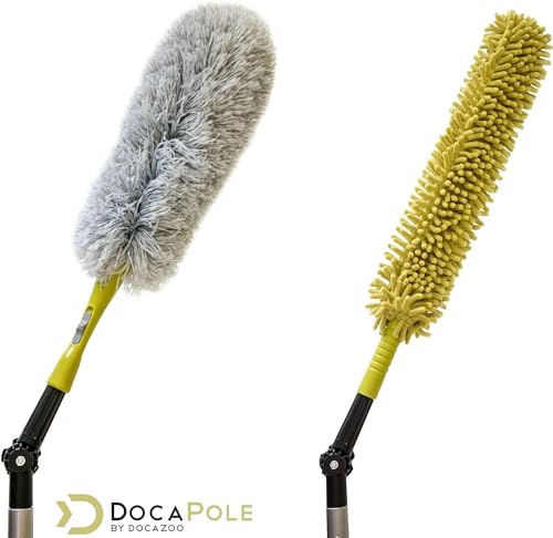 DOCA Telescoping Pole Attachment - Extension Pole for Cleaning, Feather Duster, Window Washing Kit, Paint Roller, Window Squeegee - High Reach Extendable Kit for Indoor & Outdoor - Hinge Tip - size: Head Only - No Pole, style: Hinge Tip