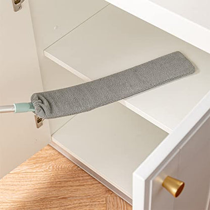 Retractable Gap Dust Cleaner, Microfiber Duster with Long Handle, Under Appliance Cleaning Gadgets, Removable Washable Telescopic Dust Brush for Wet and Dry