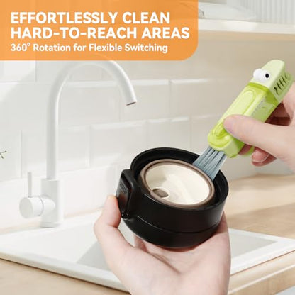 3 in 1 Cup Lid Gap Cleaning Brush Set, Multifunctional Bottle Cleaning Brush, Silicone Cup Lid Gap Cleaner, Home Kitchen Crevice Cleaning Tools (Red) - color: Red