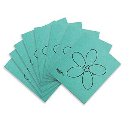 Skoy Cloth, 8-Pack Versatile Swedish Dishcloths for Kitchen and Household Use, Reusable Cleaning Cloths, Planet-Friendly, Dishwasher and Dryer-Safe, Mint Green - color: Mint Green, size: 8-Pack