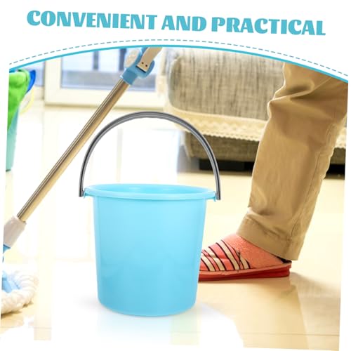 Multipurpose Plastic Bucket with Handle Portable Household Cleaning Bucket Durable Water Container for Laundry Gardening Camping and Outdoor Use