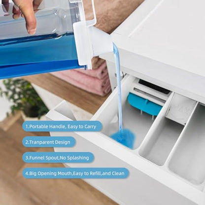 G2 GO2GETHER Laundry Detergent Container,2Pack -95oz Laundry Detergent Dispenser with 5 labels for Laundry Room, Laundry Scent Beads, Powder,Bleach,Soap,Fabric Softener Storage and Organization. - style: 95OZ