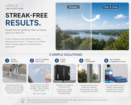 Wind X3 2026 Window Cleaning Robot – Black Robot Window Cleaner with Automatic Spray Function, Suitable for Small and Big Windows with and Without a Frame