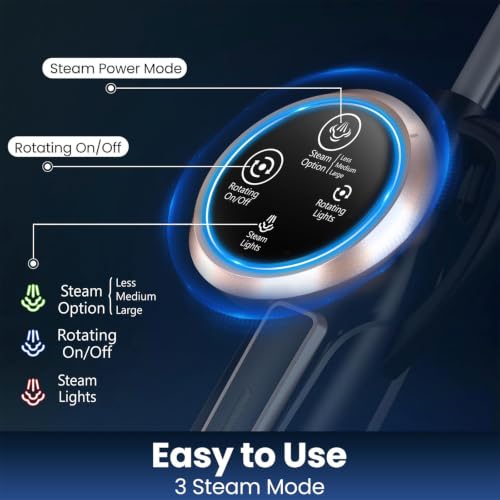 DEVOAC VM6 Scrubbing Steam Mop with Rotating Mop Pads, 10 in 1 Steam Mop, Lightweight Spin Mop & 3 Steam Modes for Hard Floor Laminate Marble Floors (Ink)