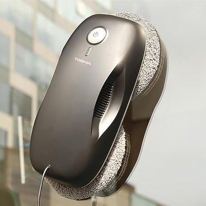 Tosima Window Cleaning Robot W2, Automatic Cleaning with Intelligent Path Planning, 3800Pa Suction Power, Edge Detection Technology, Remote Control - color: Black