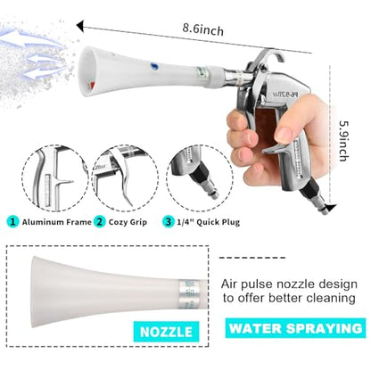 GOCCIDA Tornado Dry Cleaning Gun Detailing Interior Dryer Air Blow Gun,Car Detailing Kit Interior Cleaner,Car Detailing Tools for Car Quickly Blasts Dirt and Dust Works with Air Compressor - style: High Pressure Automotive Dryer Blow Gun