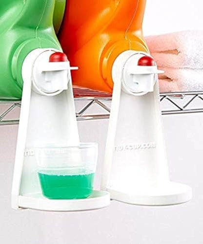 Liquid laundry detergent and fabric softener gadget (Pack of Two), fits most economic sized bottles, no more drips or mess