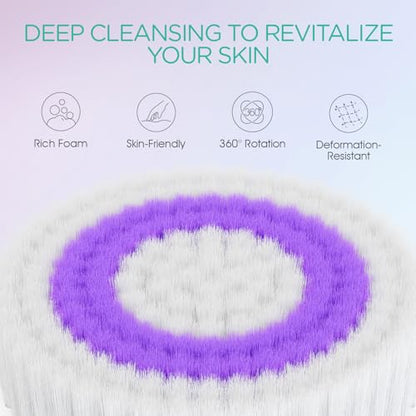 VOYOR Electric Body Brush Back Scrubber for Shower Rechargeable Exfoliating Bath Brush Powered Shower Brush with Non-Slip Long Handle Deep Cleansing, Exfoliation, Massaging Spin Brush BC100 (Purple) - color: Purple