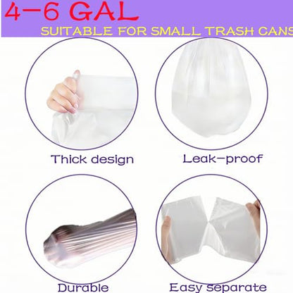 4 Gallon Trash Bags Lavender Scented, 170 Count Small Drawstring Trash Bag Febreze Beachside Breeze Garbage Bags, Odor Resistant white Plastic Trash Can Liners for Bathroom, Bedroom, Office - size: 1 Count (Pack of 170)