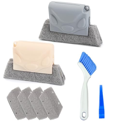 Window Groove Cleaning Brush, Hand-held Magic Window Track Cleaner Tools Set, Groove Gap Cleaning Brush Window or Sliding Door Track Cleaner for Sliding Door, Sill, Tile Lines, Shutter (#3) - color: #3