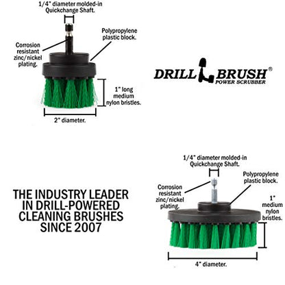 Drill Brush Kitchen Cleaning Supplies - Brush for Drill Oven Cleaning - Home Cleaning Brushes - Drill Brush Microwave Scrubber Set - Kitchen Sink Drill Scrub Attachment - Pots and Pans Cleaning Tools - color: Green