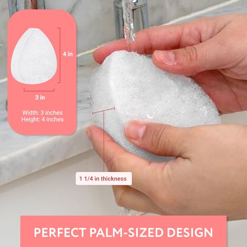 IMPRESA Facial Exfoliating Pads - Deep Cleansing Facial Sponges - Daily Exfoliation Face Scrubbers - Extra Thick Face Sponge - White, Pack of 10 - color: White, size: Thick