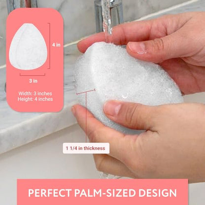 IMPRESA Facial Exfoliating Pads - Deep Cleansing Facial Sponges - Daily Exfoliation Face Scrubbers - Extra Thick Face Sponge - White, Pack of 10 - color: White, size: Thick