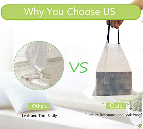 Besli 1.2 Gallon Drawstring Trash Bag Small Garbage Bag,120 Counts (White, 1.2 Gallon) - style: 1.2 Gallon