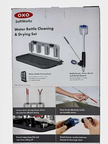 OXO Softworks Water Bottle Cleaning & Drying Set