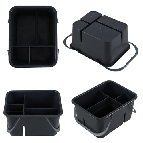 Cleaning Supplies Caddy, Household Tools Organizer with Handle, Large Plastic Bucket, Portable Shower Basket Tote, Gray