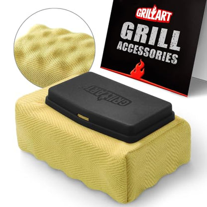 GRILLART Grill Brush Bristle Free, Replaceable BBQ Cleaning Head (No Handle), Safe Replacement Cleaning Pad for Cast Iron/Stainless-Steel Grates - Black - color: A Replaceable Pad