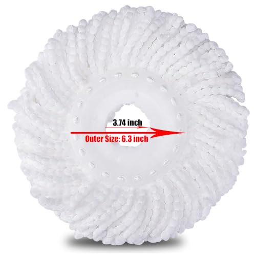 YWSHF Spin Mop Head Replacement Compatible with Hurrican, Mopnado, Cassabel 360 Spin Magic Mopping,Microfiber Spin Mop Refill Heads for Universal Round Shape Standard Size 5 Pack