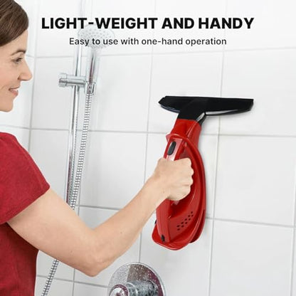 Window Vacuum Squeegee Cordless, Window Vac with Detachable 200ml Water Tank and Strong Suction, Electric Window Cleaning Tool for Window, Mirror, Countertop, Tile