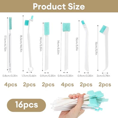 16 Pcs Crevice Cleaning Brush Set, Small Brushes for Tight Spaces, Humidifier Brush, Household Cleaning Tools for Home Appliances