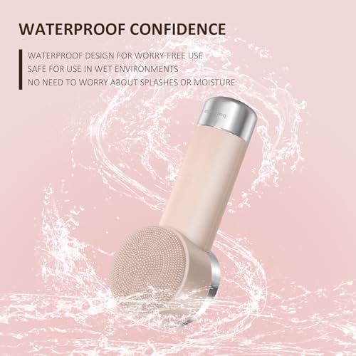 DAROMA Ultra-Soft Silicone Electric Face Scrubber - Rechargeable 2-in-1 Heating & Exfoliating Pore Cleaning Brush | Gentle Facial Cleansing Brush for Deep Cleaning | Facial Exfoliating Tools