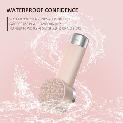 DAROMA Ultra-Soft Silicone Electric Face Scrubber - Rechargeable 2-in-1 Heating & Exfoliating Pore Cleaning Brush | Gentle Facial Cleansing Brush for Deep Cleaning | Facial Exfoliating Tools