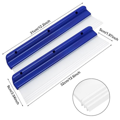 2pack 12.2 Inch Car Drying Squeegee Water Blade Professional Automotive Wiper Car Squeegee Water Blade Squeegee Silicone Auto Car Dryer, Upgrade 3-Layer Sink for Car Squeegee Water Blades for Cars