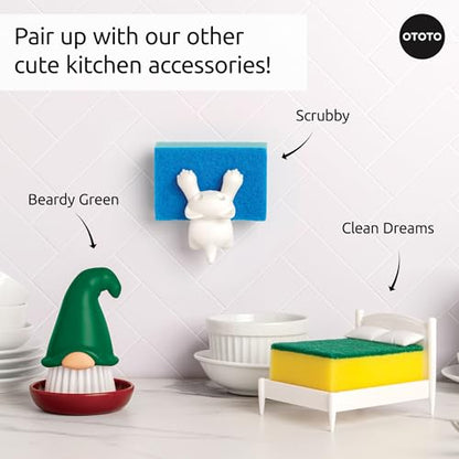 New! Beardy Gnome Dish Brush by Ototo - Gnomes, Quirky Gifts, Cute Kitchen Accessories, Funny Kitchen Gadgets, Vegetable Brush, Cute and Useful Gifts for Women (Green) - style: Beardy Green