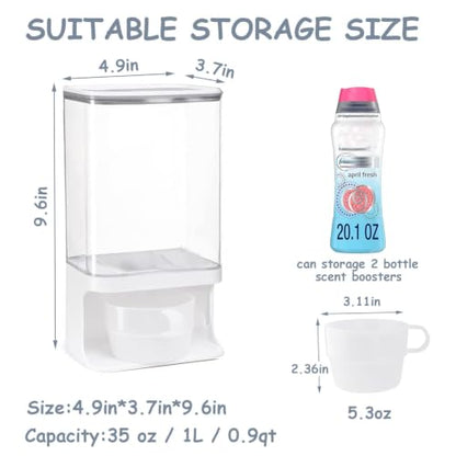 35 OZ Laundry Detergent Dispenser/Wall-Mounted Scent Booster Beads Dispenser for Laundry Room Storage, Suitable for Softener Beads/Sea Salt/Rice Dispenser/Sprinkles/Solid Grain Organize - size: 35 oz