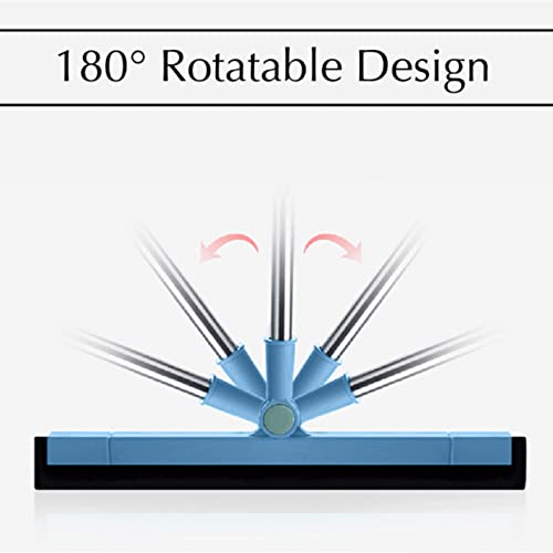 33.5in Rubber Squeegee with Long Handle for Bathroom Tile, Household Floor Squeegee Broom for Shower Bathroom Kitchen Home Tile Pet Hair Fur Floor Marble Glass Window