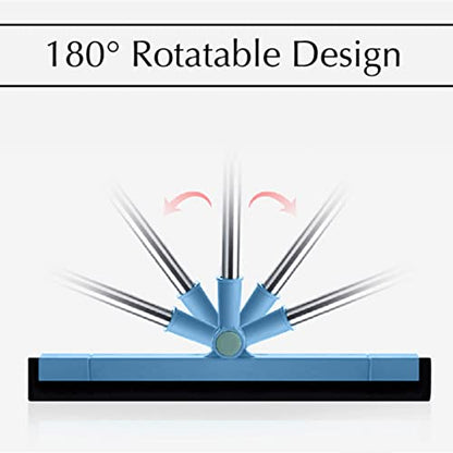 33.5in Rubber Squeegee with Long Handle for Bathroom Tile, Household Floor Squeegee Broom for Shower Bathroom Kitchen Home Tile Pet Hair Fur Floor Marble Glass Window