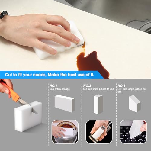 10Pack Melamine Sponges for Multi-Purpose Cleaning - Tough, Durable Magic Sponge Erasers for Use on Sinks, Kitchen, Bathrooms, Walls, Floors, Bathtubs, Shoes, Furniture, Cars - Won't Rip Easily. - color: 10pc