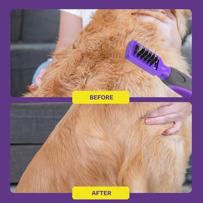 Hertzko Dematting Comb for Dogs Grooming Tool for Long and Short Haired Pets - Matted Cat Fur Remover for Small Dogs, Cats, and Rabbits - Tangle and Knot Remover Brush - size: 6 Teeth